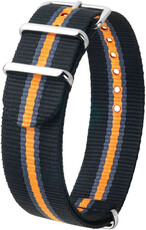 Black textile NATO strap Hirsch Rush L 40406052-2 (Nylon)
