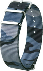 Camouflage blue textile NATO strap Hirsh Rush L 40406038-2 (Nylon)