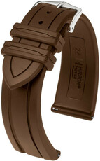 Dark brown strap Hirsch Hevea L 40458815-2 (Natural rubber)