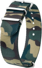Camouflage green textile NATO strap Hirsch Rush L 40406040-2 (Nylon)