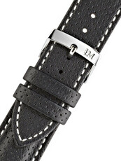 Black white leather strap Morellato Race M 4909C18.817