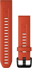 Strap Garmin QuickFit 20mm, silicone, red, black clasp (Fenix 7S/6S/5S)
