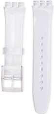 Unisex transparent silicone strap for Swatch watches 19 mm