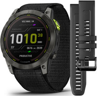 Garmin Enduro 2 Carbon Gray DLC Titanium / Black UltraFit Nylon Strap (+ spare silicone strap)