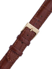 Strap Orient QUDETN, leather brown, golden clasp (pro model FDB0A)