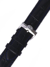 Strap Orient UL004011J0, leather black, silver clasp (pro model RE-DK00)