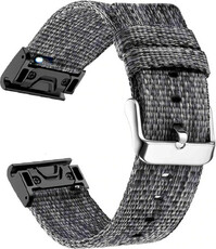 Nylon strap Ricardo 22mm (pro Garmin Fenix 8/7/6 (47mm), Epix 2 aj.), Grey V1, QuickFit