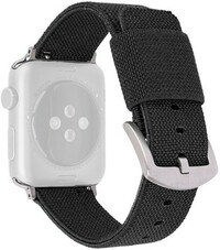 Strap pro Apple Watch, nylon, black, silver clasp (pouzdra 42/44/45mm)