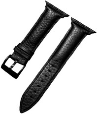 Strap pro Apple Watch, leather, black, black clasp (pouzdra 38/40/41mm)