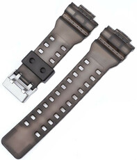 Strap pro Casio G-Shock, plastic, black, silver clasp (pro modely GA-100, GA-110, GD-120, GLS-100)