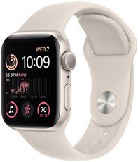Apple Watch SE (2022) GPS, 40mm, Starlight Aluminium Case with White Sport Loop