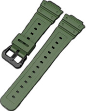 Strap pro Casio G-Shock, silicone, green, black clasp (pro modely GA-2100/GA-2110, DW-5600, GW-6900)