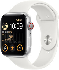 Apple Watch SE (2022) GPS + Cellular, 44mm, Silver Aluminium with White Sport Loop