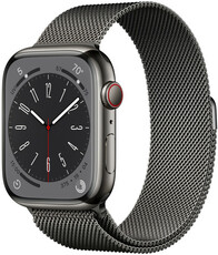 Apple Watch Series 8, GPS + Cellular, 45mm, Graphite Stainless Steel Case with Milanese Loop