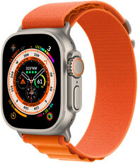 Apple Watch Ultra, GPS + Cellular, 49mm s oranžovým řemínkem "Alpine loop" (S)