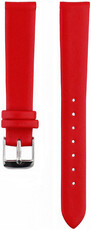Children's Leather Strap 14 mm, Red, Silver Buckle
