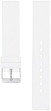 Children's Silicone Strap 18 mm, White, Silver Buckle