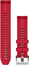 Strap Garmin Quickfit 22mm, silicone, red, silver clasp (Fenix 7/6/5, Epix 2, MARQ 2 aj.)
