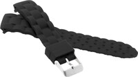 Children's Silicone Strap 18 mm, Black, Silver Buckle