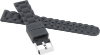 Children's Silicone Strap 18 mm, Dark Grey, Silver Buckle