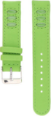 Children's Leather Strap 16 mm, Green, Silver Buckle