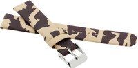 Children's Leather Strap, 16 mm, Camo (beige/brown), Silver Buckle