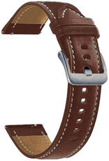Strap Quick Release 22mm, leather, brown, silver clasp (Garmin Venu, Forerunner 255, Vívoactive 4 aj.)