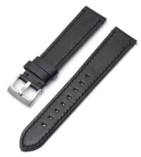 Ricardo Rieti, leather strap, black, silver clasp