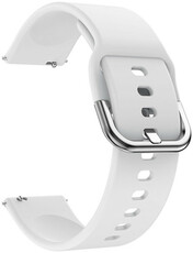 Silicone QuickRelease Strap 20 mm, White, Steel Buckle
