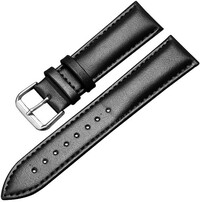 Ricardo Rieti, leather strap, black, silver clasp