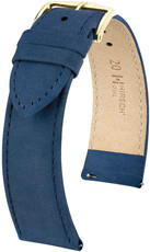 Dark blue leather strap Hirsch Osiris Nubuk M 03433180-1 (Calfskin)