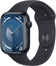 Apple Watch Series 9, GPS, 45mm Pouzdro z temně inkoustového hliníku, sportovní řemínek S/M