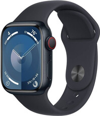 Apple Watch Series 9, GPS + Cellular, 41mm Pouzdro z temně inkoustového hliníku, sportovní řemínek S/M