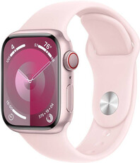 Apple Watch Series 9, GPS + Cellular, 45mm Pouzdro z růžového hliníku, sportovní řemínek S/M