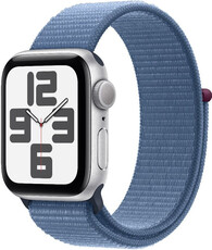 Apple Watch SE (2023) GPS 44mm Silver Aluminium Case with Winter Blue Sport Loop