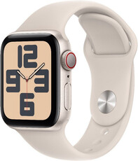 Apple Watch SE (2023) GPS + Cellular 40mm hvězdně bílé hliníkové pouzdro s hvězdně bílým sportovním řemínkem - S/M