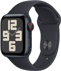 Apple Watch SE (2023) GPS + Cellular 40mm temně inkoustové hliníkové pouzdro s temně inkoustovým sportovním řemínkem - S/M