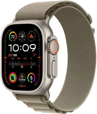 Apple Watch Ultra 2 GPS + Cellular, 49mm titanové pouzdro s olivovým alpským tahem - L