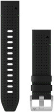 Kožený řemínek Garmin 22mm (pro Garmin Fenix 8/7/6 (47mm), Epix 2 aj.), černý V2, QuickFit, 010-13225-09