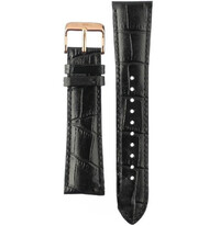 Black leather strap Orient UL014011P0, rosegold buckle (for model RA-AK03)