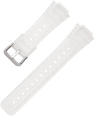 Strap for Casio G-Shock, plastic, semi-transparent, silver buckle (for models GA-2100/GA-2110, DW-5600, GW-6900)