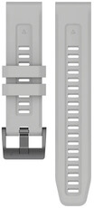 QuickFit strap 22mm, silicone, light grey, black buckle (Garmin Fenix 7/6/5, Epix 2, MARQ 2, etc.)