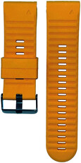 QuickFit strap 26mm, silicone, orange, dark buckle, oval end (Garmin Fenix 7X/6X/5X, Tactix, etc.)