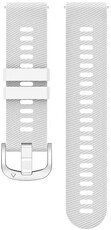 Quick Release Strap 18mm, silicone, white, silver buckle (Garmin Venu 2S, Vívoactive 4S, Forerunner 265S, Venu 3S, etc.)