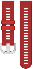 Quick Release Strap 18mm, silicone, red, silver buckle (Garmin Venu 2S, Vívoactive 4S, Forerunner 265S, Venu 3S, etc.)