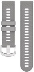 Quick Release strap 18mm, silicone, light grey, silver buckle (Garmin Venu 2S, Vívoactive 4S, Forerunner 265S, Venu 3S, etc.)