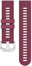 Quick Release strap 18mm, silicone, burgundy red, silver buckle (Garmin Venu 2S, Vívoactive 4S, Forerunner 265S, Venu 3S, etc.)