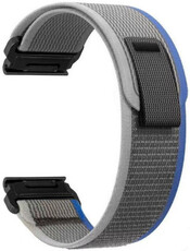 QuickFit strap 22mm, nylon, blue-grey, velcro (Garmin Fenix 7/6/5, Epix 2, MARQ 2, etc.)