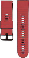 QuickFit strap 26mm, silicone, dark red, black buckle, rounded end cap (Garmin Fenix 7X/6X/5X, Tactix, etc.)