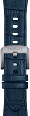 Leather strap Tissot T852.049.411 (for the model Tissot PRX 42mm), Blue, Quick Release